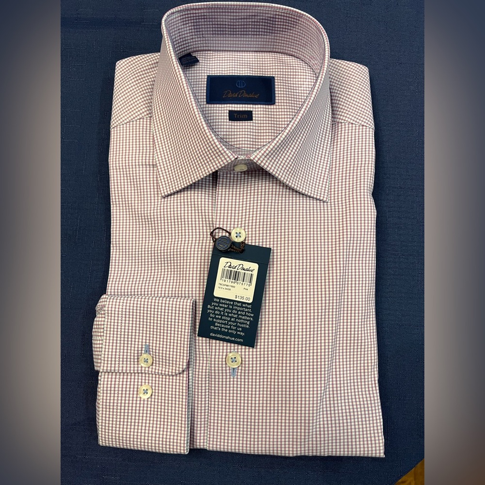 NWT David Donahue Trim Fit Dress Shirt